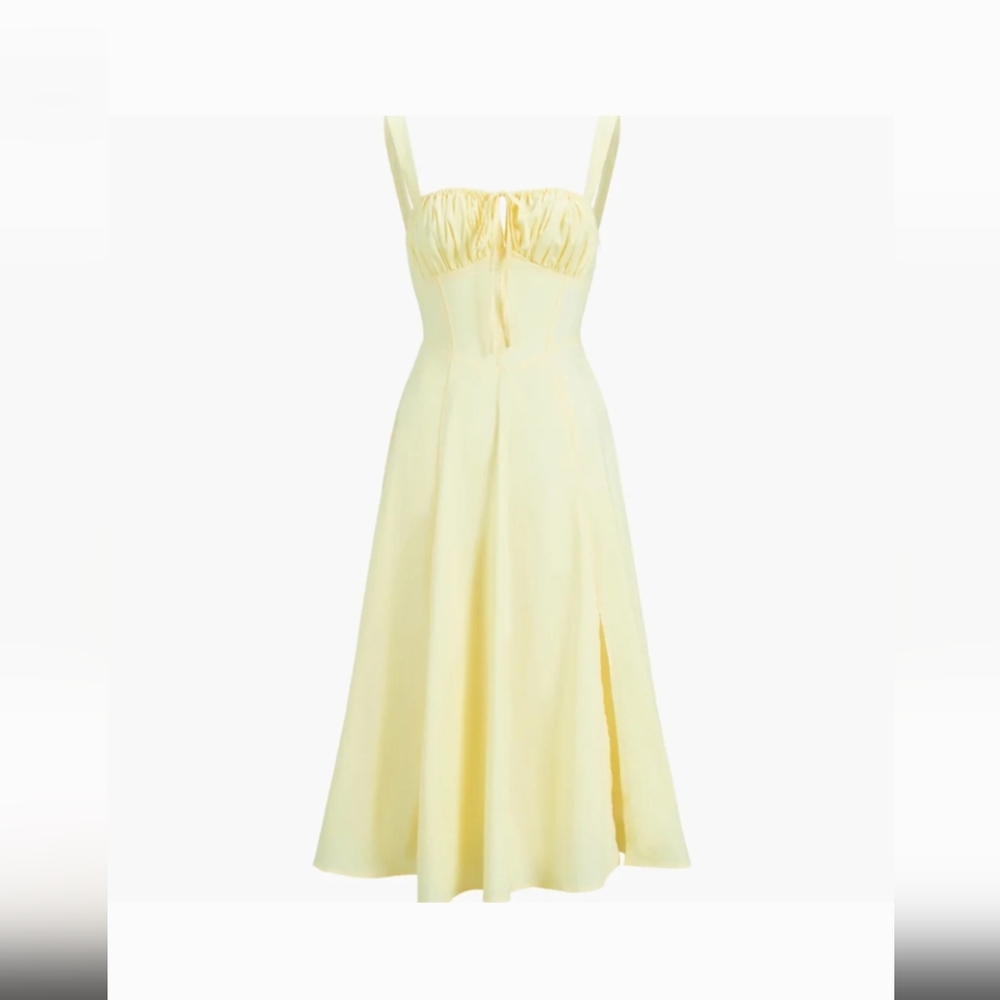 Commense Light Yellow Midi Dress